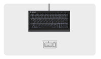 KeySonic KSK-3011ELC (DE), Super-Mini Tastatur, integrierter Numernblock black, Combo