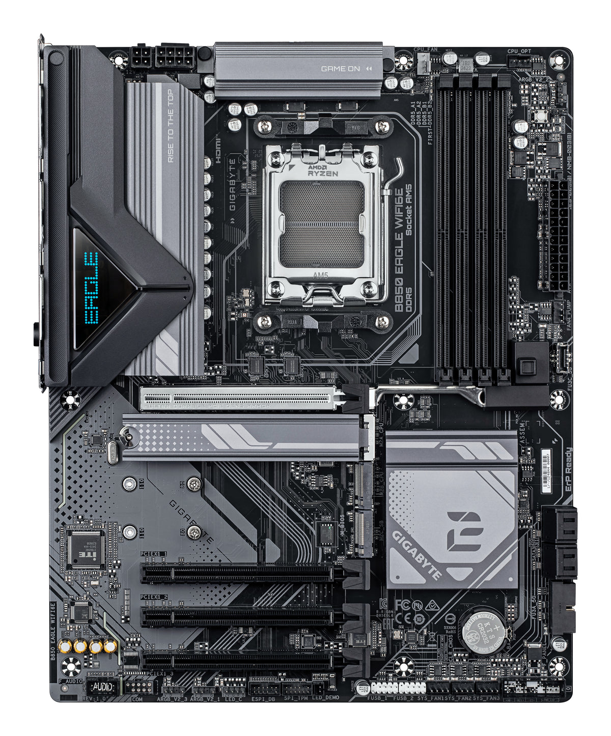 GIGABYTE B850 EAGLE WIFI6E Motherboard - AMD Ryzen 9000 Serie CPUs, 8+2+2 Phasen digitales VRM, bis zu 8200MHz DDR5 (OC), 1xPCIe 5.0 + 2xPCIe 4.0 M.2, GbE LAN, WIFI 6E, USB 3.2 Gen 2