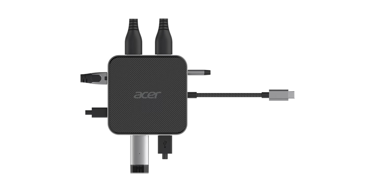 Acer 7-in-1 USB 4 Dongle Kabelgebunden USB4 Schwarz, Silber