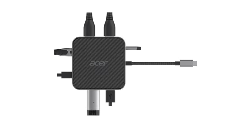 Acer 7-in-1 USB 4 Dongle Kabelgebunden USB4 Schwarz, Silber