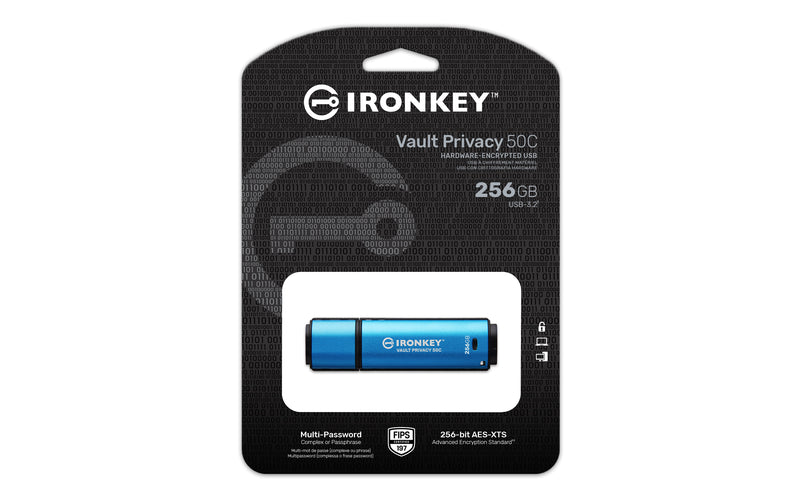 Kingston Technology IronKey 256GB USB-C Vault Privacy 50C AES-256 verschlüsselter, FIPS 197