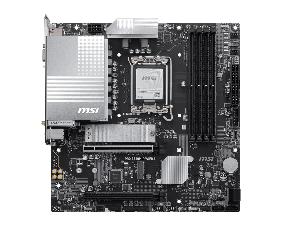 MSI PRO B860M-P WIFI6E Motherboard Intel B860 LGA 1851 (Socket V1) micro ATX