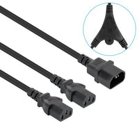 Manhattan 157469 Stromkabel Schwarz 1,8 m C14-Koppler 2 x C13-Koppler