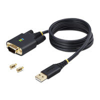 StarTech.com 1m USB Seriell Adapterkabel, USB-A auf DB9 RS232, FTDI, COM Retention, LED, wechselbare DB9 Schrauben und Muttern, ESD-Schutz, Windows, macOS und Linux