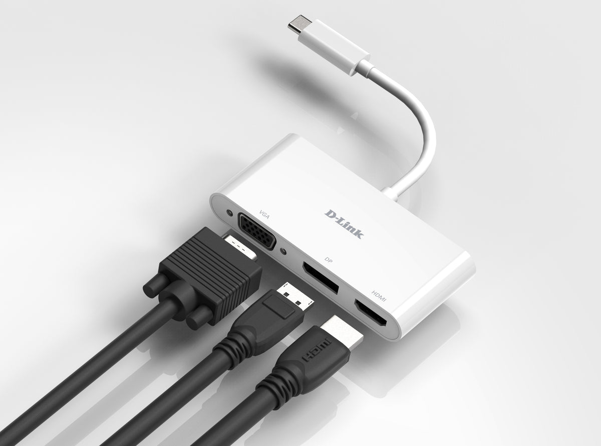 D-Link DUB-V310 laptop-dockingstation & portreplikator Kabelgebunden USB 3.2 Gen 1 (3.1 Gen 1) Type-C Weiß