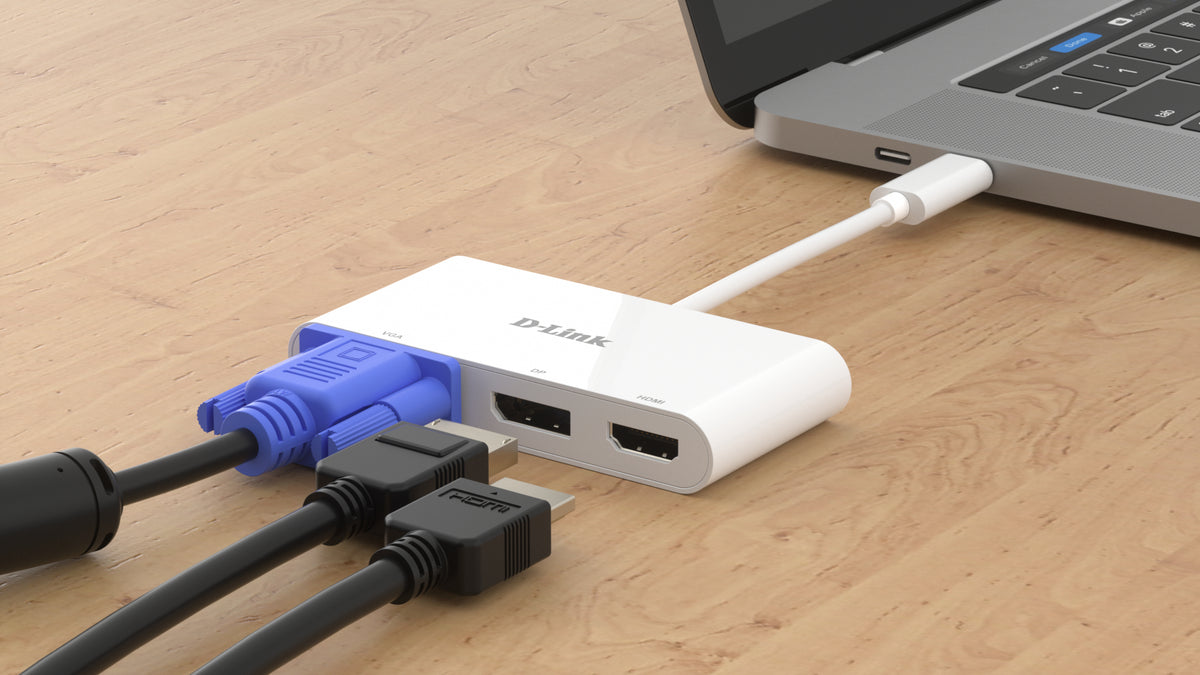 D-Link DUB-V310 laptop-dockingstation & portreplikator Kabelgebunden USB 3.2 Gen 1 (3.1 Gen 1) Type-C Weiß