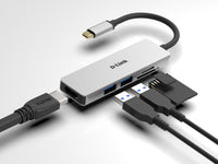 D-Link DUB-M530 laptop-dockingstation & portreplikator Kabelgebunden USB 3.2 Gen 1 (3.1 Gen 1) Type-C Aluminium