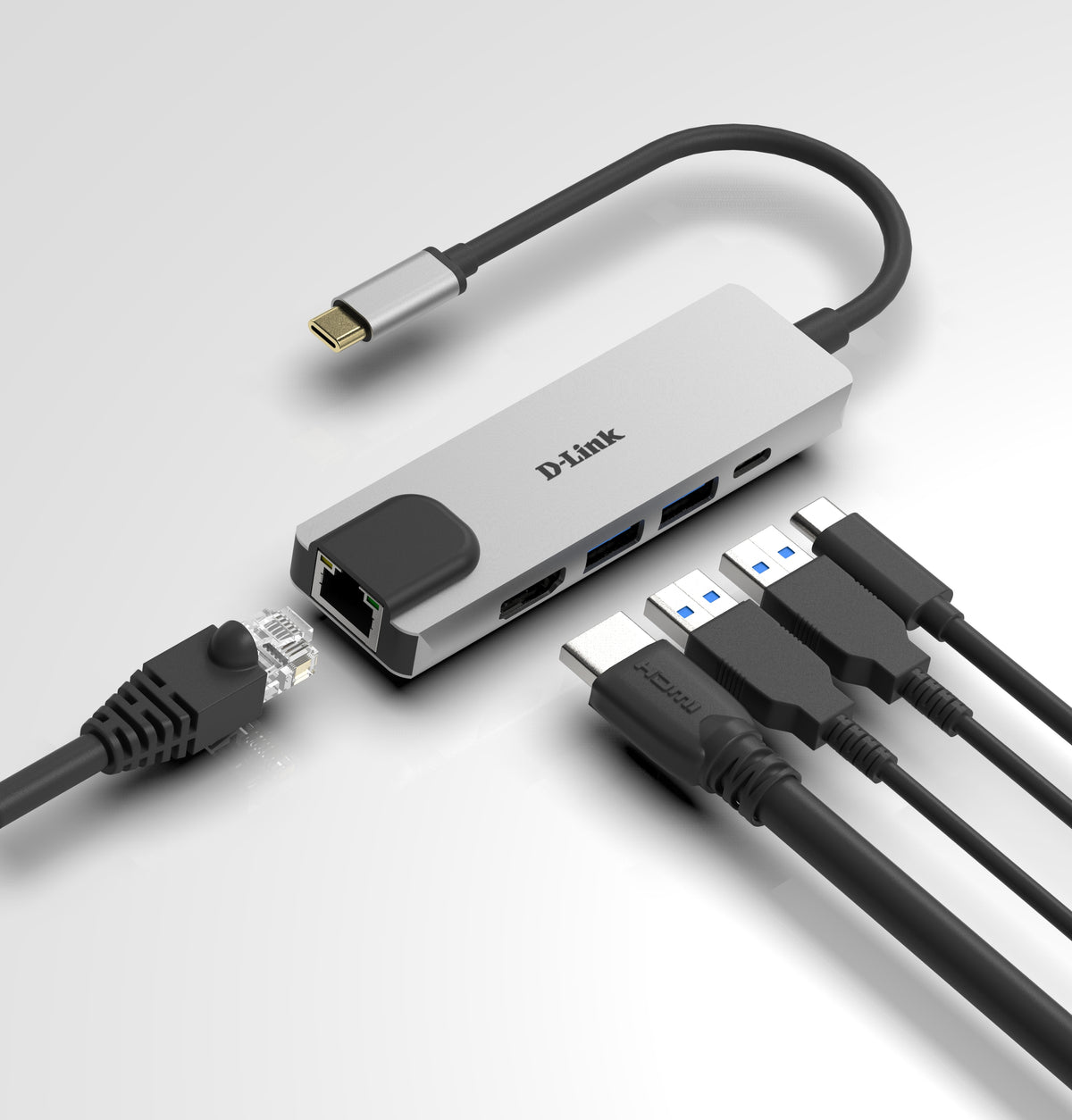 D-Link DUB-M520 laptop-dockingstation & portreplikator Kabelgebunden Thunderbolt 3 Aluminium