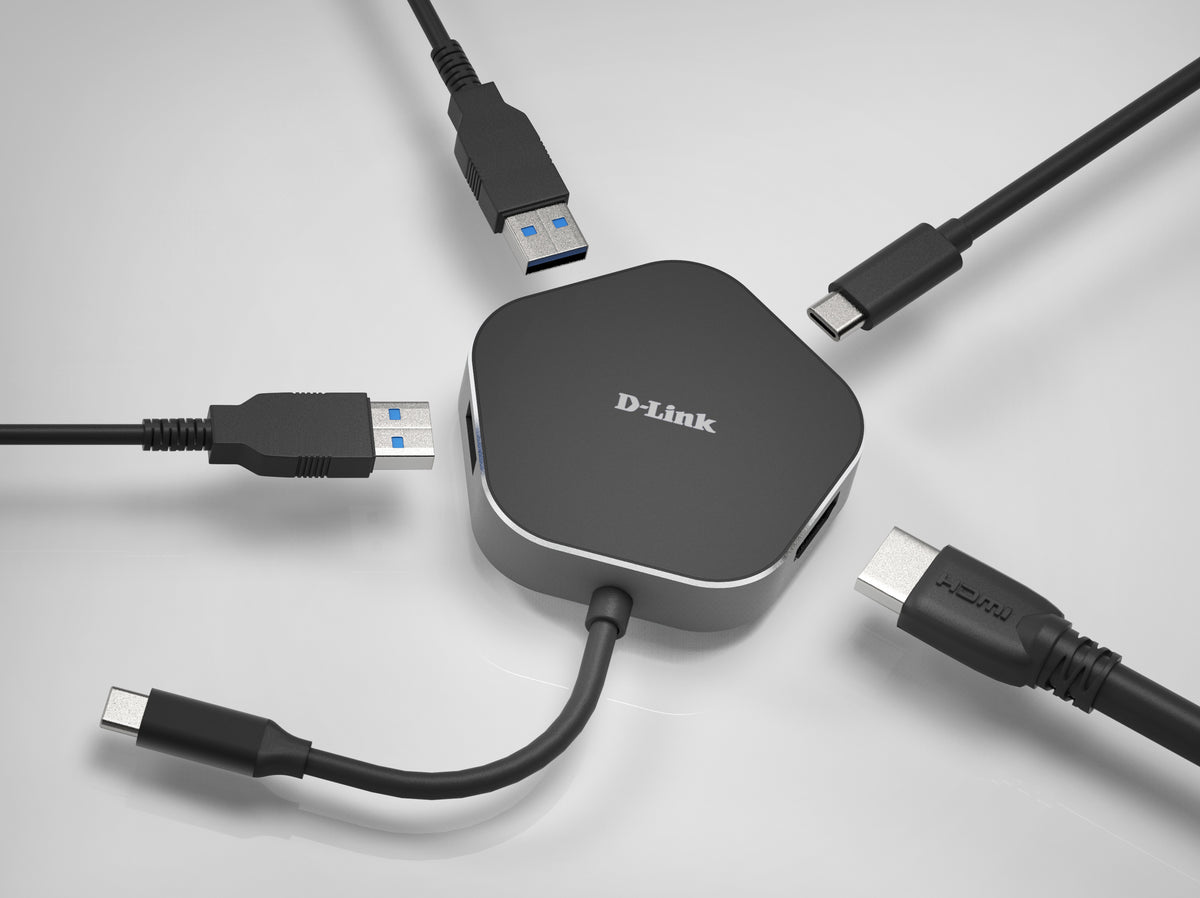 D-Link DUB-M420 laptop-dockingstation & portreplikator Kabelgebunden Thunderbolt 3 Aluminium, Schwarz