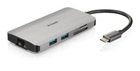 D-Link DUB-M810 laptop-dockingstation & portreplikator Kabelgebunden USB 3.2 Gen 1 (3.1 Gen 1) Type-C Aluminium