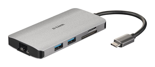 D-Link DUB-M810 laptop-dockingstation & portreplikator Kabelgebunden USB 3.2 Gen 1 (3.1 Gen 1) Type-C Aluminium