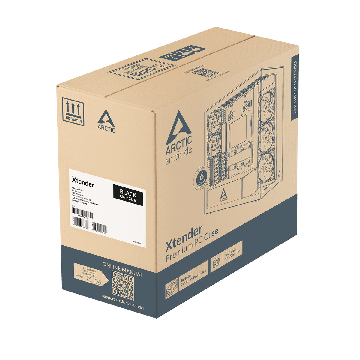 ARCTIC Xtender Black (Clear Glass) Schwarz, Transparent