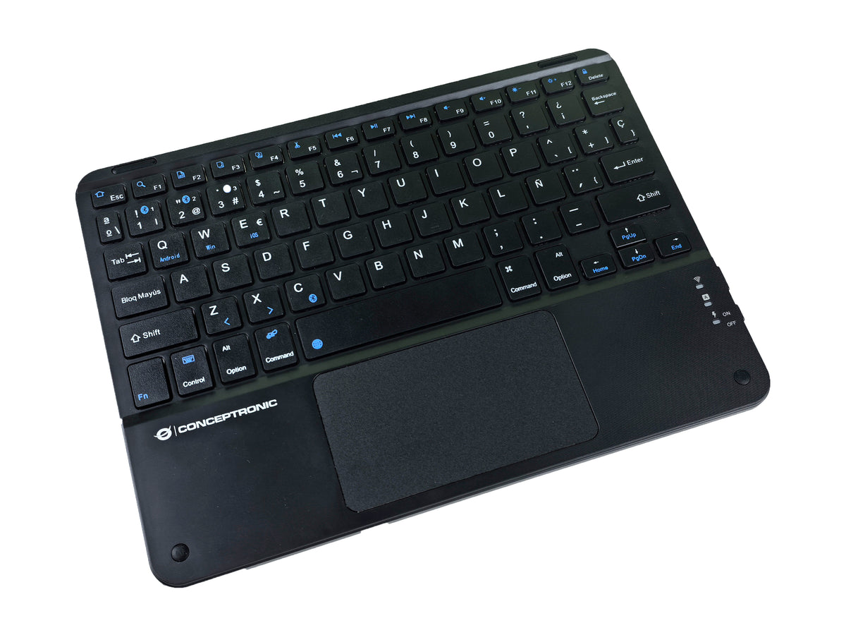 Conceptronic TOBIN01BES 10-Zoll-Bluetooth-Tastatur mit Touchpad, QWERTY Spanisch