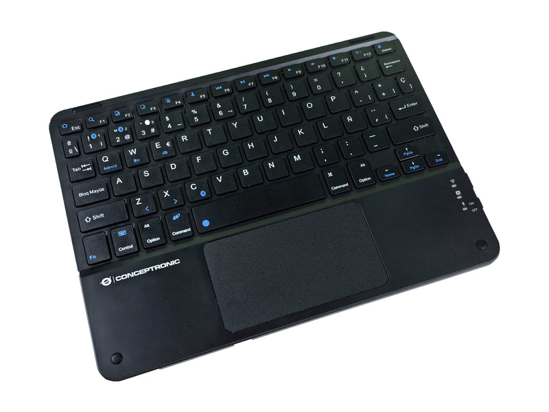 Conceptronic TOBIN01BES 10-Zoll-Bluetooth-Tastatur mit Touchpad, QWERTY Spanisch