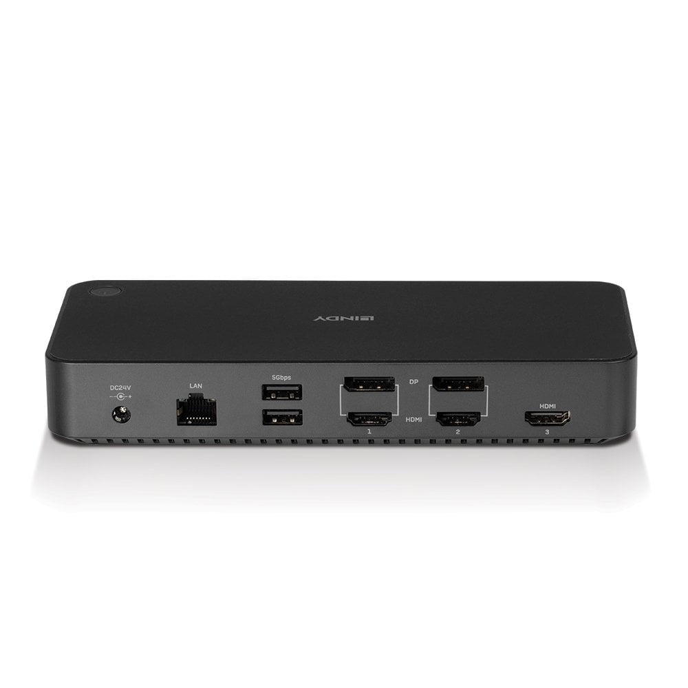 Lindy 43366 laptop-dockingstation & portreplikator Andocken USB 3.2 Gen 2 (3.1 Gen 2) Type-C Schwarz