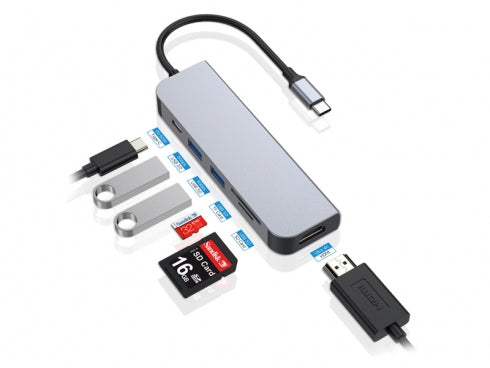 Conceptronic DONN02G laptop-dockingstation & portreplikator USB 3.2 Gen 1 (3.1 Gen 1) Type-C Aluminium
