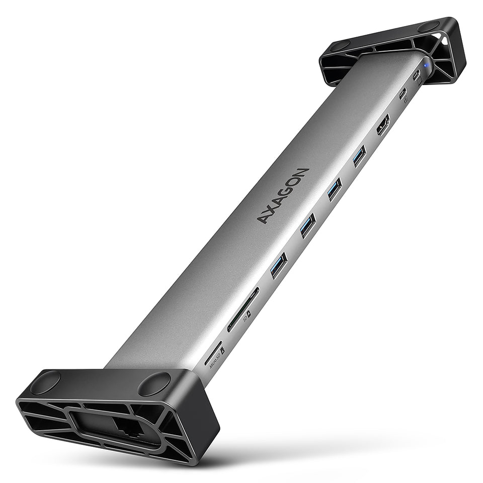 Axagon HMC-10HLS, USB 5Gbps hub, 4x USB-A, HDMI 4k/60Hz, RJ-45, SD/microSD, PD 100W