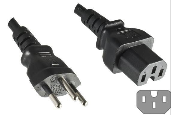 Microconnect PE160518 Stromkabel Schwarz 1,8 m Netzstecker Typ J C15-Koppler