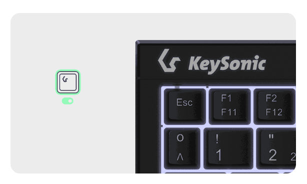 KeySonic KSK-3211ELU (DE), Super-Mini Tastatur, Hintergrundbeleuchtung, Touchpad, schwarz