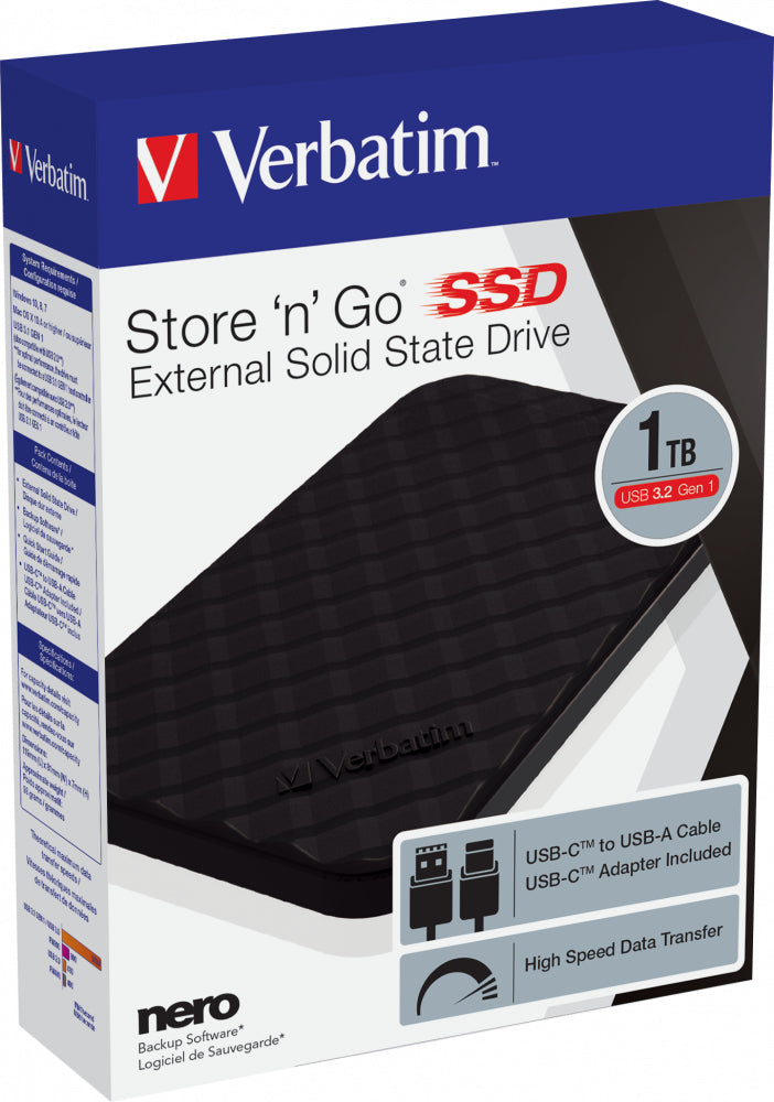 Verbatim Store 'n' Go Portable SSD USB 3.2 GEN 1 1 TB