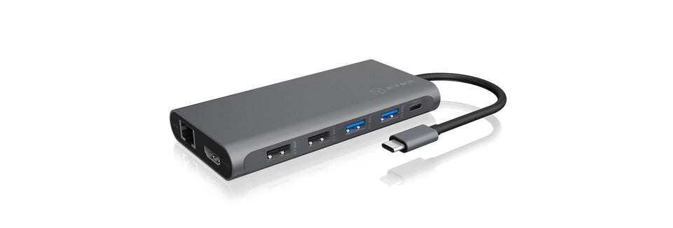 ICY BOX IB-DK4050-CPD, Station d'accueil pour ordinateur portable USB Type-C® 12-en-1, 2x HDMI 4K60Hz, 1x DP 4k60Hz