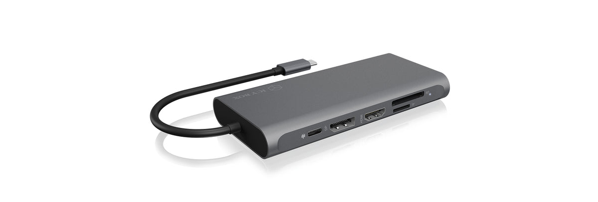 ICY BOX IB-DK4050-CPD, 12 in 1 USB Type-C® Notebook DockingStationk 2x HDMI 4K60Hz, 1x DP 4k60Hz