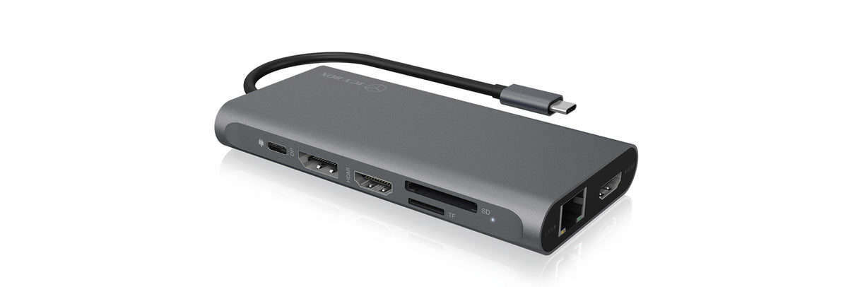 ICY BOX IB-DK4050-CPD, 12 in 1 USB Type-C® Notebook DockingStationk 2x HDMI 4K60Hz, 1x DP 4k60Hz