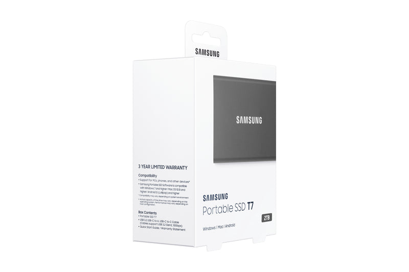 Samsung Portable SSD T7 2 TB USB Typ-C 3.2 Gen 2 (3.1 Gen 2) Grau