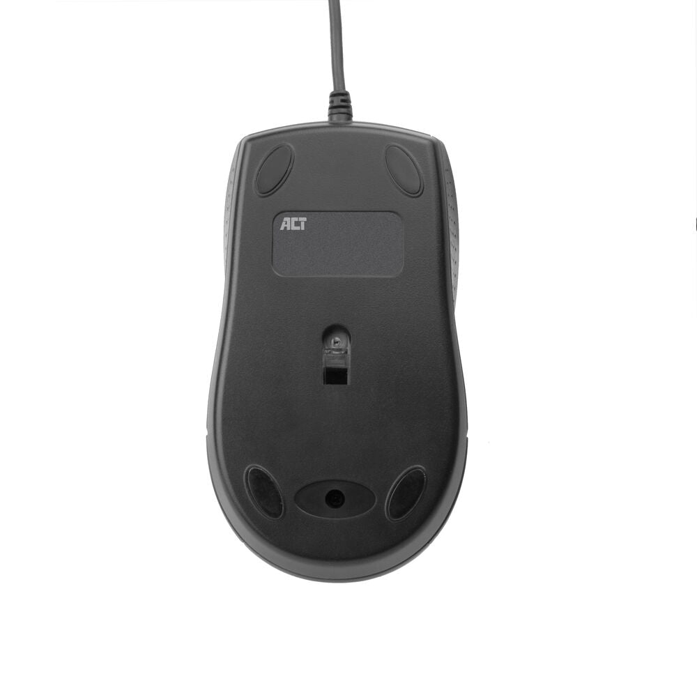 ACT Optische Maus mit Kabel, 1000 DPI, Silent Click, umweltfreundlich, aus recycelten Materialien hergestellt
