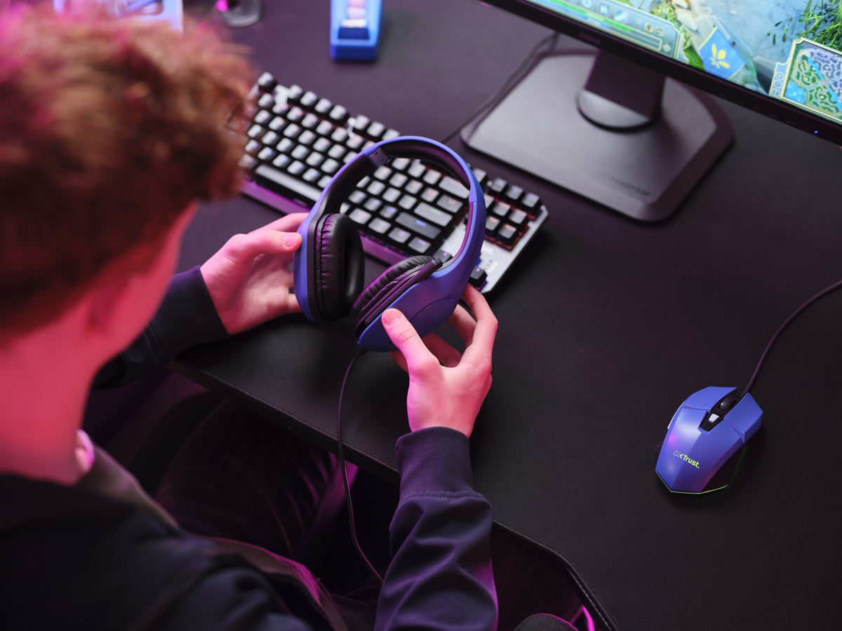 Trust GXT 415B Zirox Kopfhörer Kabelgebunden Kopfband Gaming Blau