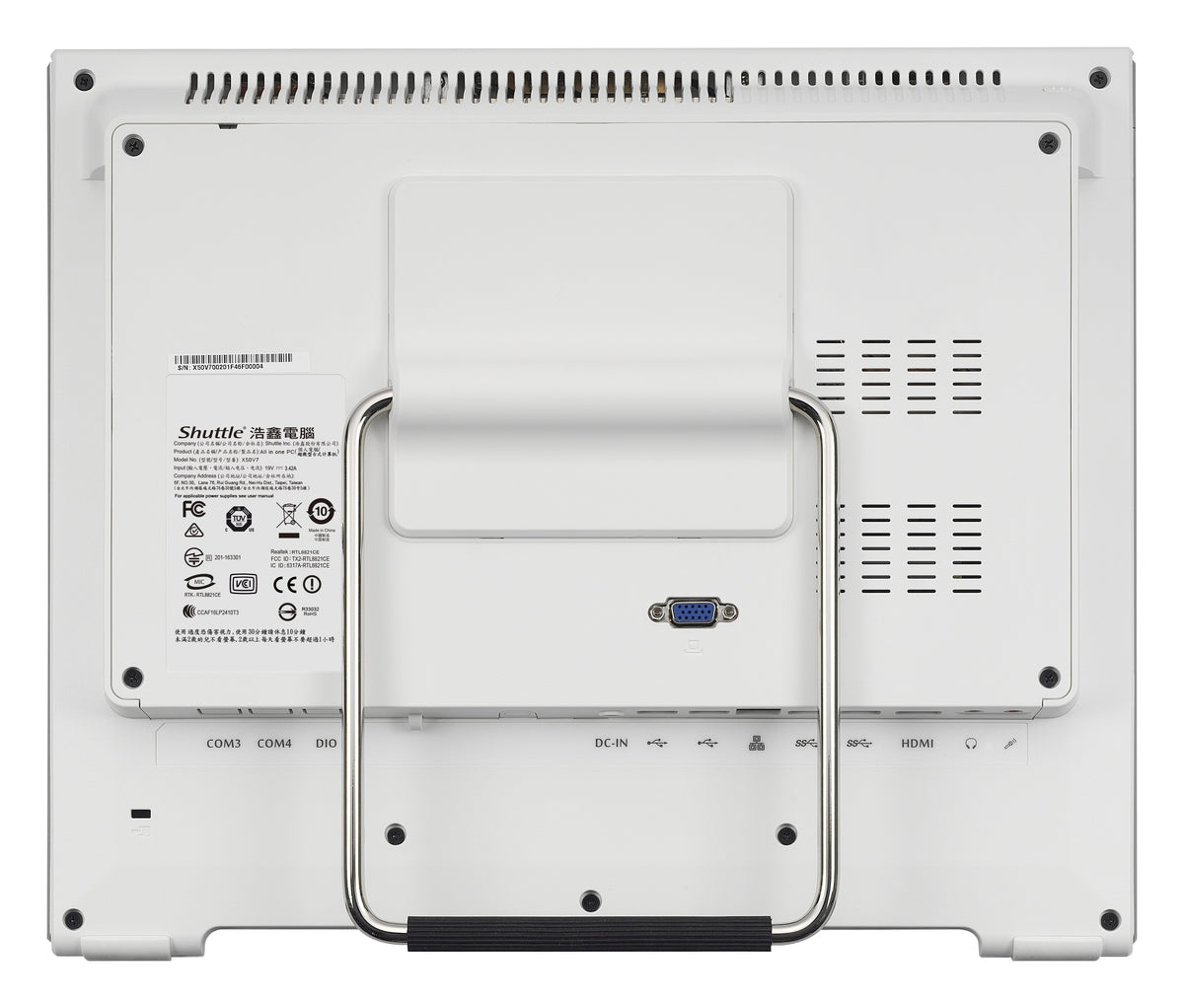 Shuttle All-In-One Barebone X50V7U3, 15,6" Single-Touch-Screen (resistiv), Intel Corei3-8145U, Wifi, IP54, lüfterlos, 24/7 Dauerbetrieb