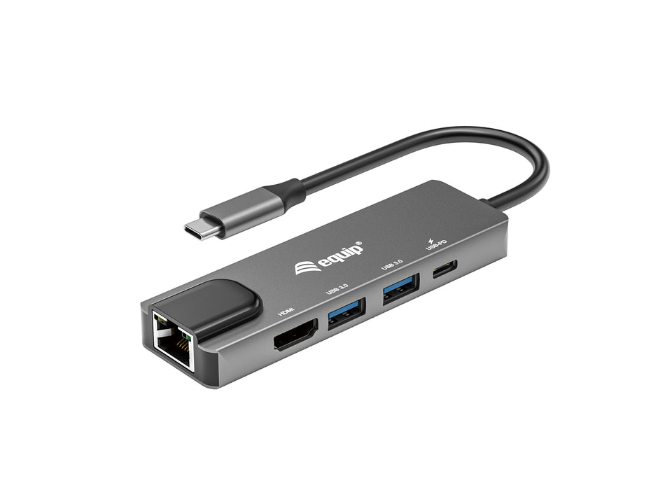 Equip adaptateur multifonction USB-C 5-en-1, HDMI, Gigabit LAN, USB 3.2 GEN1, USB PD 100W
