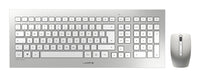 CHERRY DW 8000 Kabelloses Desktopset, Weiß/Silber, USB (QWERTZ - DE)