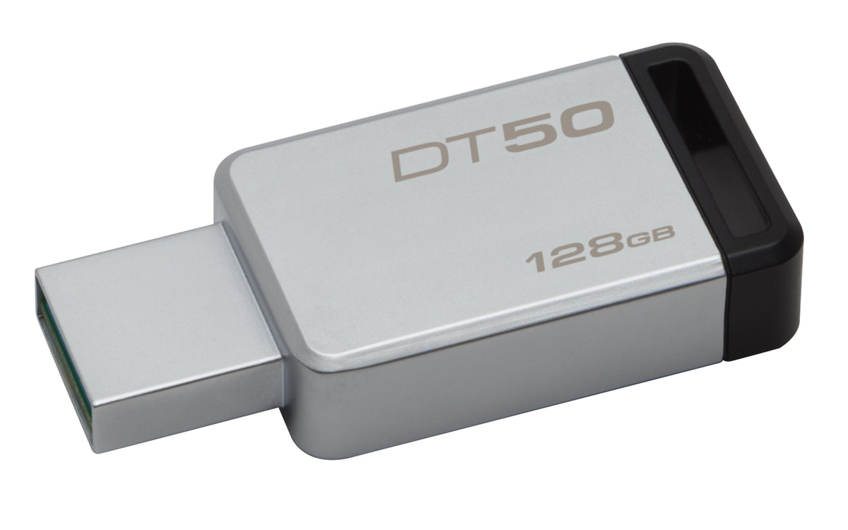 Kingston Technology DataTraveler 50 128GB USB-Stick USB Typ-A 3.2 Gen 1 (3.1 Gen 1) Schwarz, Silber