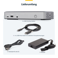 StarTech.com USB-C-Dockingstation(USB4), Dreifach 4K60Hz-Monitore DisplayPort oder HDMI, 100W Laptop-Ladung, 2,5GbE, Notebook Dock, Thunderbolt 4, Nicht für macOS, Treiberlos