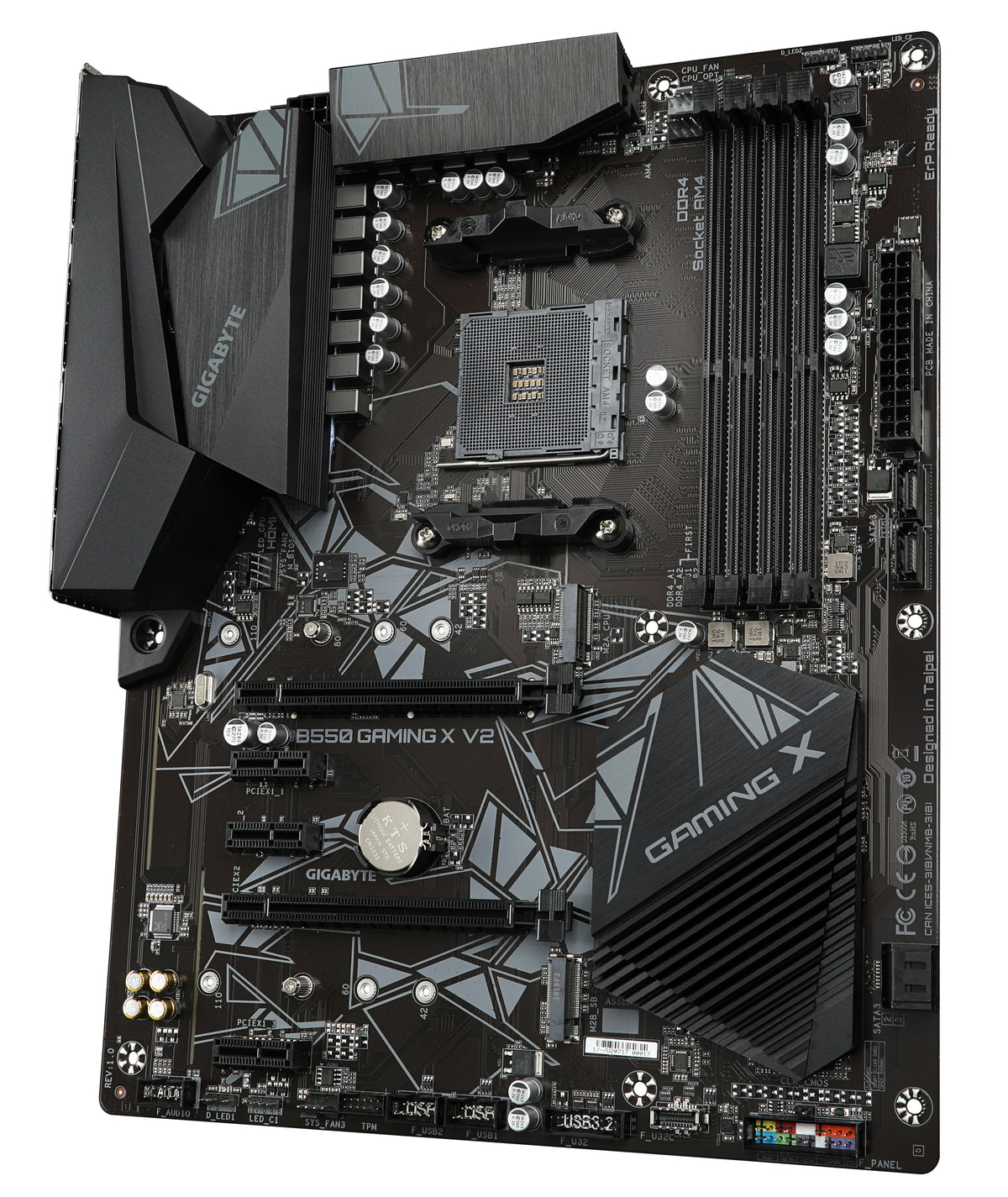 GIGABYTE B550 Gaming X V2 Mainboard – AMD Ryzen 5000 CPUs, 10+3 Phasen VRM, bis zu 4733 MHz DDR4, 1xPCIe 4.0 + 1xPCIe 3.0 M.2, 1GbE LAN, USB 3.2 Gen 2