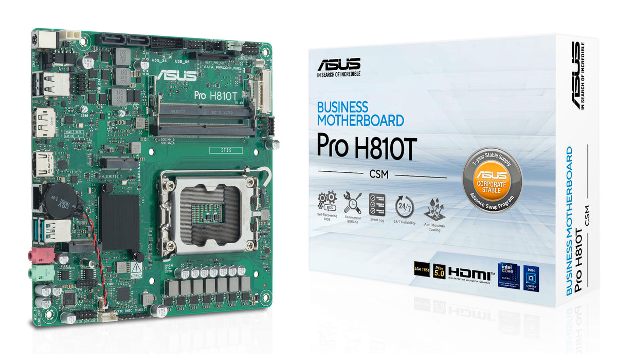 ASUS Pro H810T-CSM Intel H810 LGA 1851 (Socket V1) Thin Mini ITX