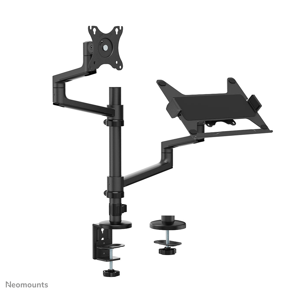 Neomounts DS20-425BL2 Monitorarm mit Laptop-Halterung 17-27" - platzsparend