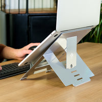 R-Go Tools Laptopständer R-Go Riser Flexible, ergonomisch faltbarer und einstellbarer Laptopständer, Silber