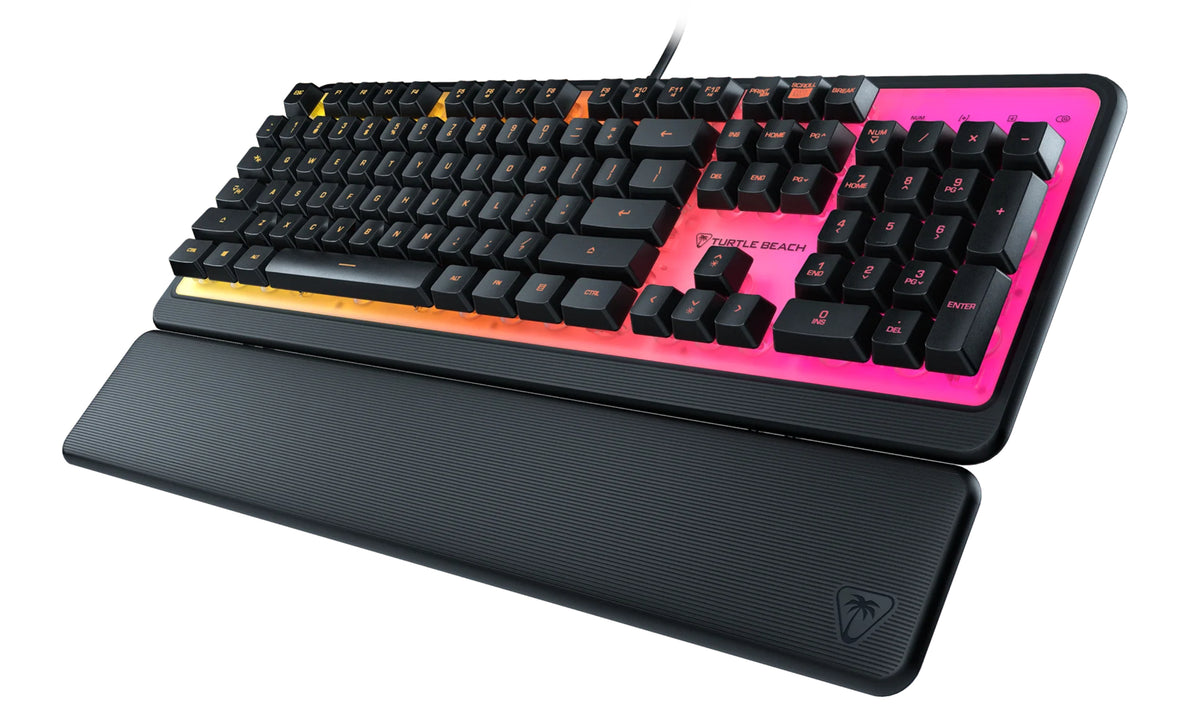 Turtle Beach Magma - Membrane RGB Gaming Keyboard mit Membrantasten, Advanced Anti-Ghosting, Easy-Shift Technologie, RGB-Beleuchtung, abnehmbare Handballenauflage