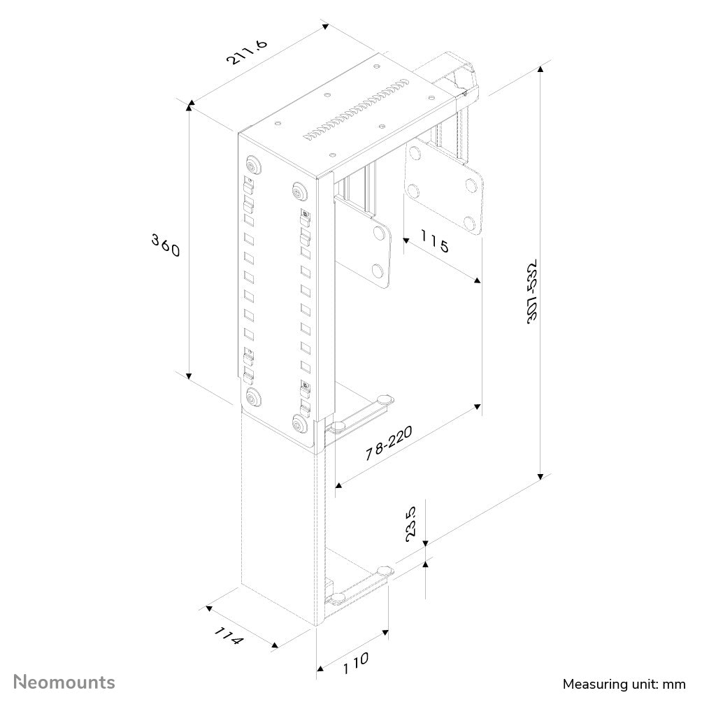 Neomounts CPU-D100SILVER CPU-Halter - max 30 kg - universal