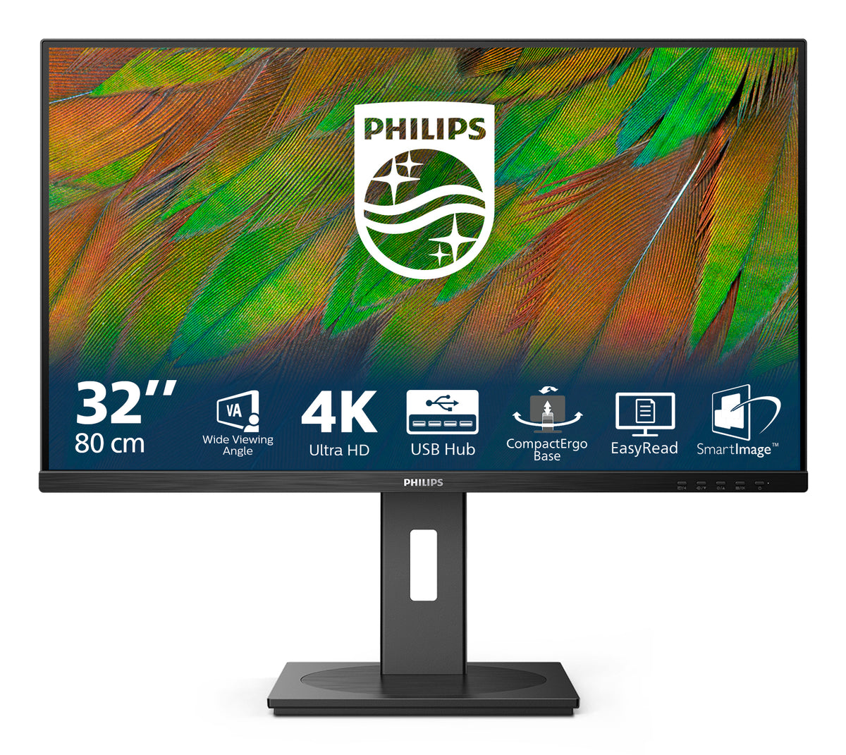 Philips 3000 series 32B1N3800/00 Computerbildschirm 81,3 cm (32") 3840 x 2160 Pixel 4K Ultra HD LCD Schwarz