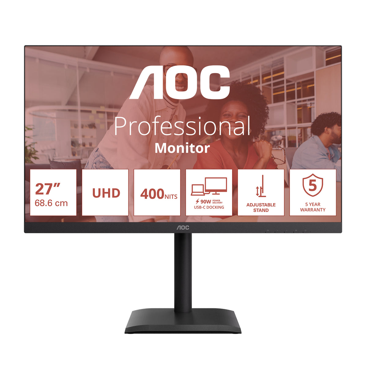 AOC E4 U27E4CV Computerbildschirm 68,6 cm (27") 3840 x 2160 Pixel 4K Ultra HD LED Schwarz