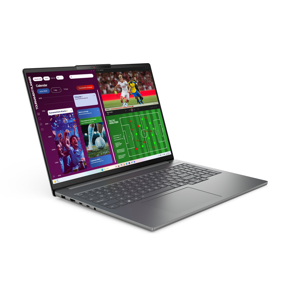 Lenovo IdeaPad Pro 5 16IPH11 Copilot+ PC Intel Core Ultra 7 356H Laptop 40.6 cm (16") 2.8K 32 GB LPDDR5x-SDRAM 1 TB SSD NVIDIA GeForce RTX 5050 Wi-Fi 7 (802.11be) Windows 11 Pro German Grey