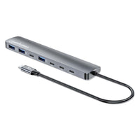 Manhattan 181167 laptop-dockingstation & portreplikator Kabelgebunden USB 3.2 Gen 2 (3.1 Gen 2) Type-C Grau
