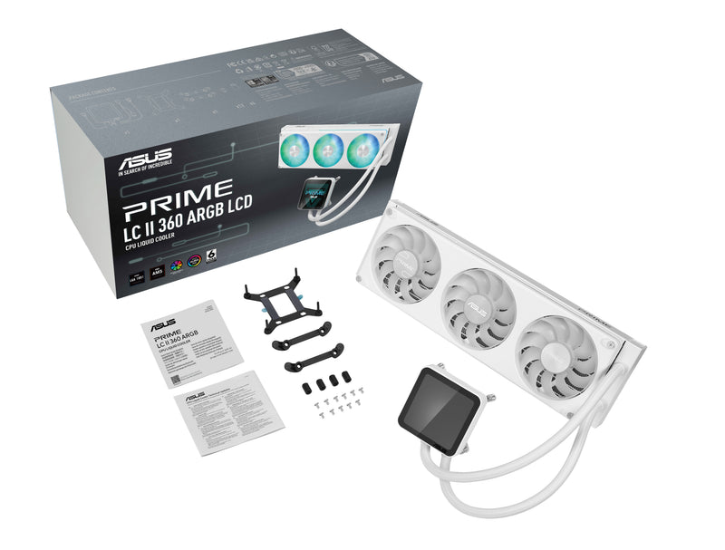 ASUS PRIME LC II 360 ARGB LCD WHT Prozessor All-in-One-Flüssigkeitskühler 12 cm Weiß 1 Stück(e)