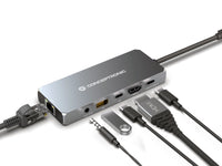 Conceptronic DONN22G laptop-dockingstation & portreplikator Kabelgebunden USB 3.2 Gen 2 (3.1 Gen 2) Type-C Grau