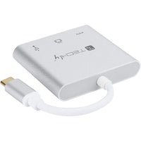Techly IADAP USB31-HDMIPTY laptop-dockingstation & portreplikator Kabelgebunden USB 3.2 Gen 1 (3.1 Gen 1) Type-C Silber
