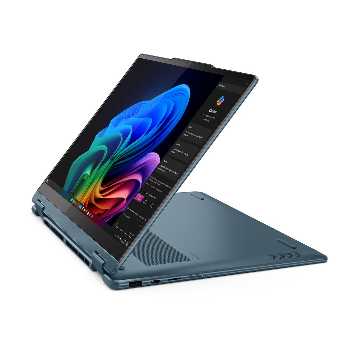 Lenovo Yoga 7 2-in-1 14AKP10 Copilot+ PC AMD Ryzen AI 5 340 Hybrid (2-in-1) 35,6 cm (14") Touchscreen WUXGA 16 GB LPDDR5x-SDRAM 512 GB SSD Wi-Fi 7 (802.11be) Windows 11 Home Türkis Deutsch