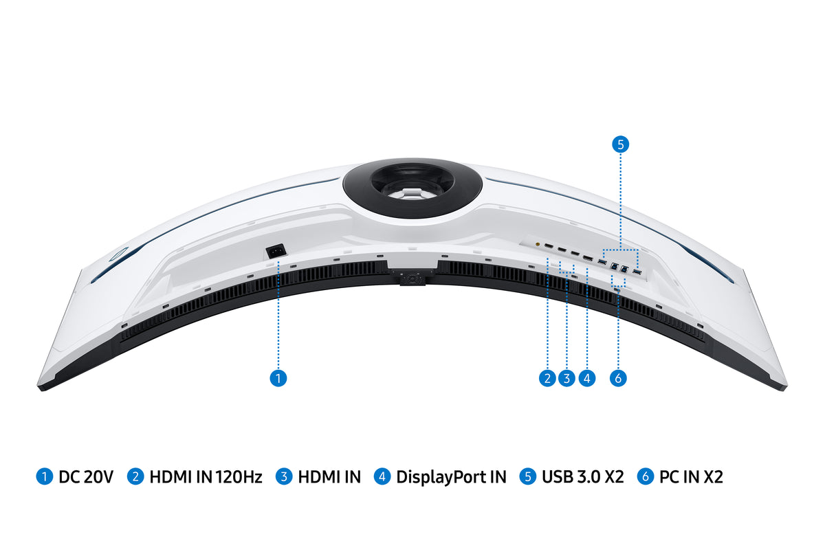 Samsung G95NC Computerbildschirm 144,8 cm (57") 7680 x 2160 Pixel Dual UHD QLED Weiß